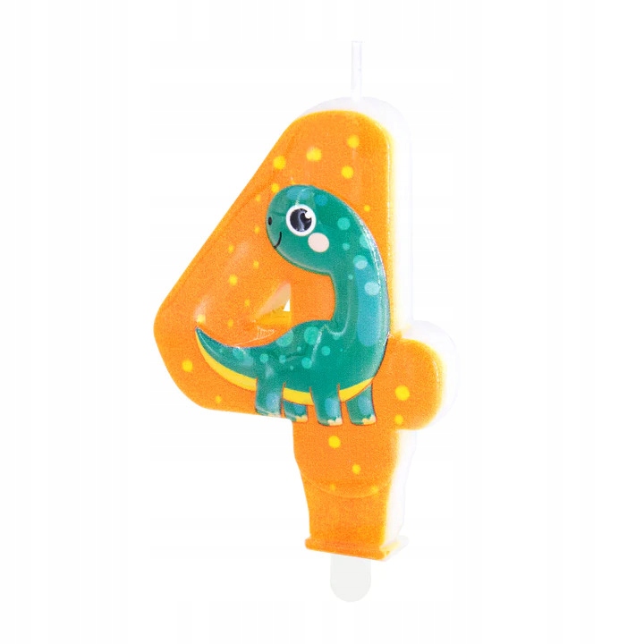 Świeczka na tort Dinozaury cyfra 4