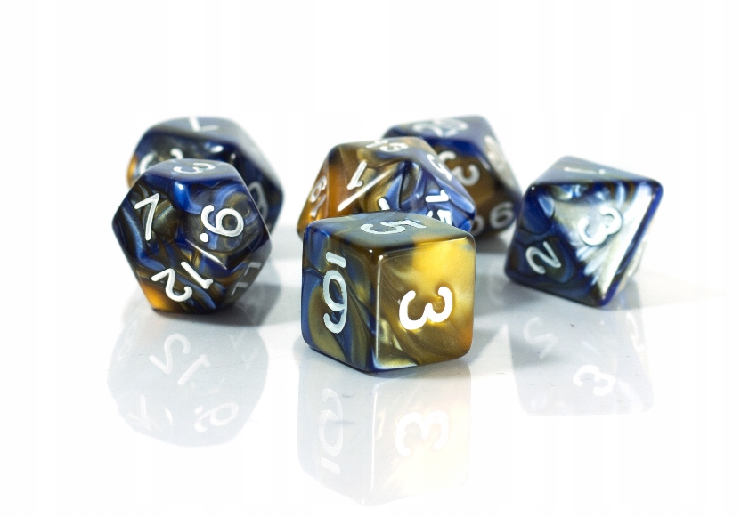 POŻAR NA MORZU ZESTAW 7 KOŚCI KOSTEK RPG