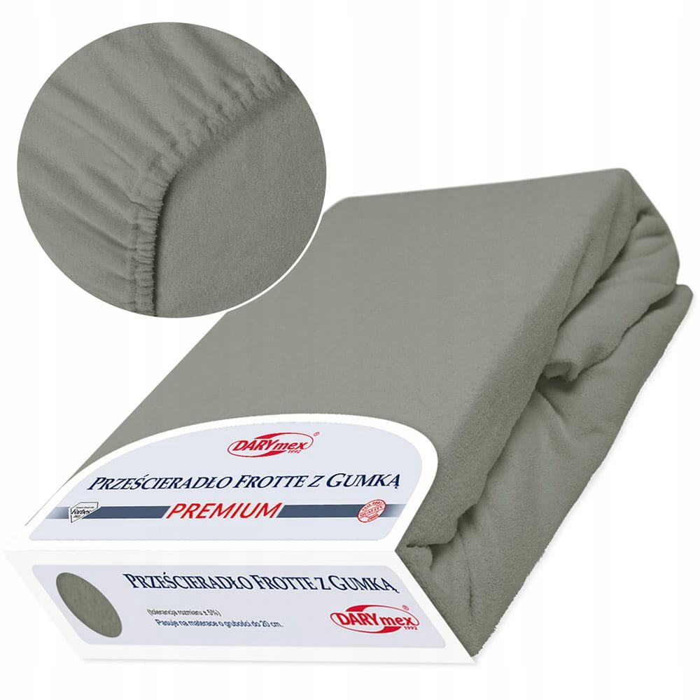 Froté prostěradlo s gumičkou 200x220 šedé Premium