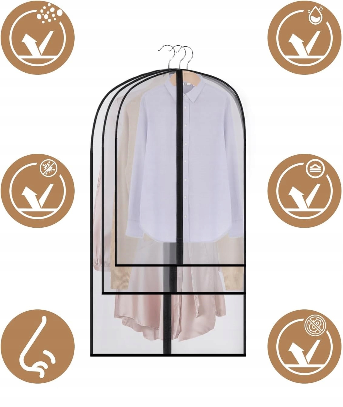 x16 POKROWCE NA UBRANIA ETUI PRZEZROCZYSTE TORBA WODOSZCZELNA 60x120 cm Marka inna