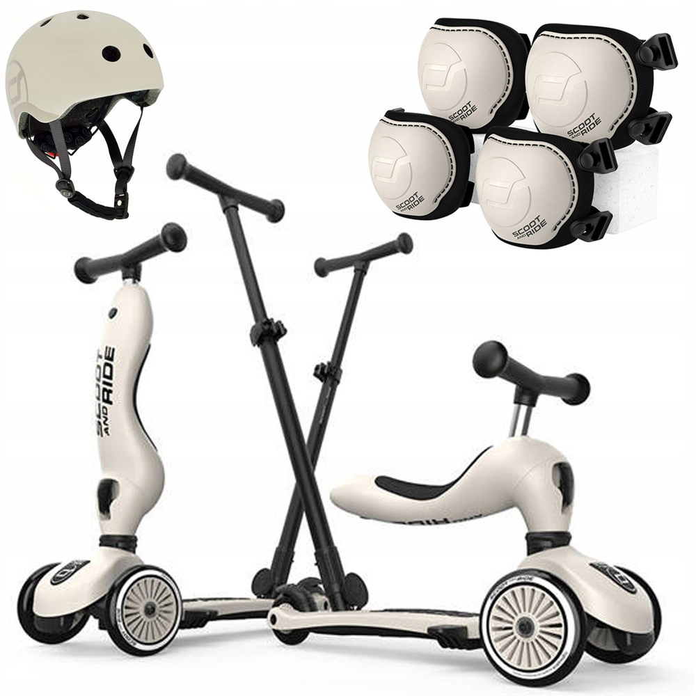 Scoot and Ride Highwaykick 1 Push and Go 2w1 Kask Ochrniacze Ash