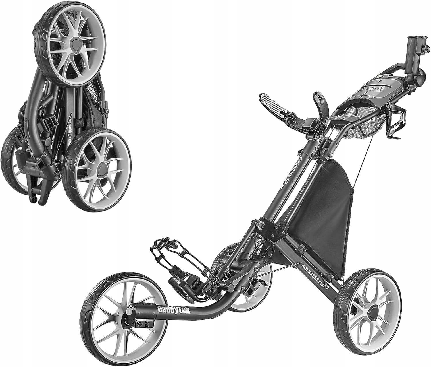 Skládací Golfový Vozík Lehký Caddytek Caddylite Ez V8 Tmavě Šedý