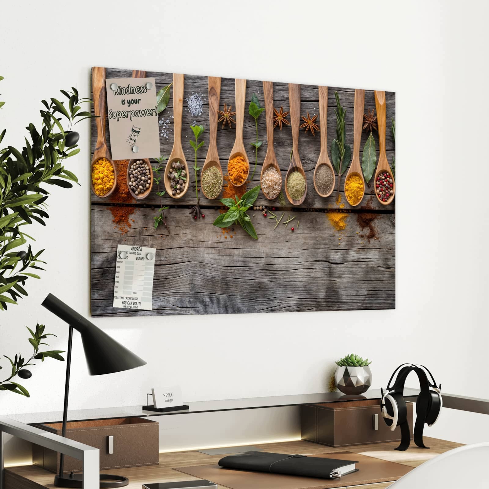 Magnetická tabule Jemné Koření kuchenne 90 × 60 cm