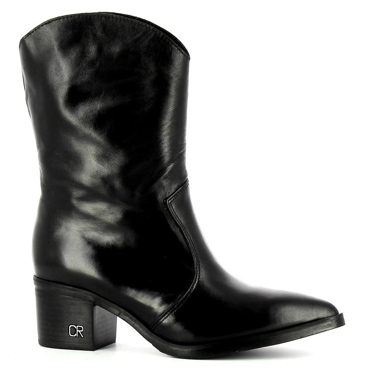 CARINII B5539 BOTKI KOWBOJKI SKÓRA LICO CZARNE