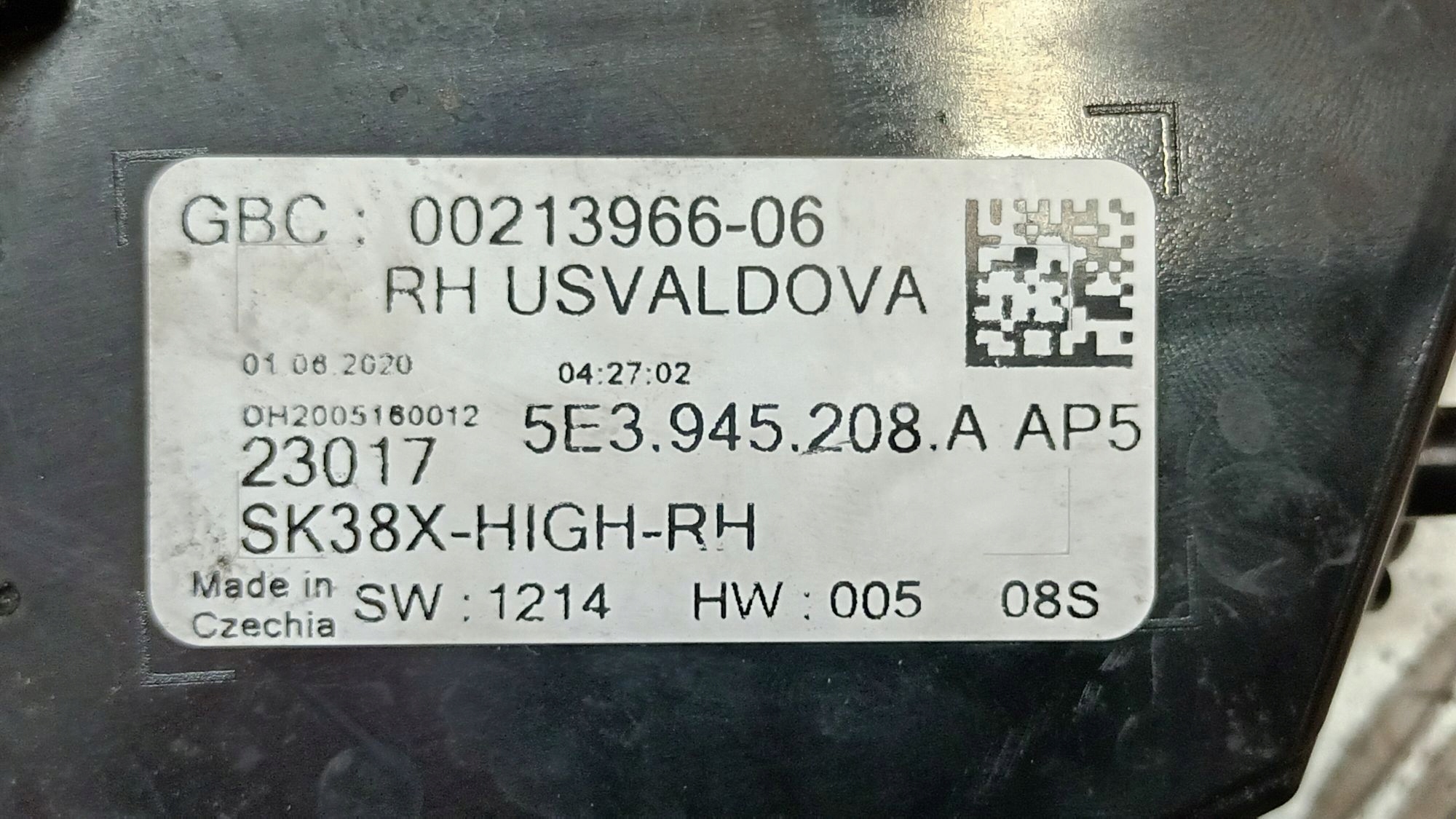 light rear right LED NAROZNA SKODA OCTAVIA IV KOMBI HB 2019R->