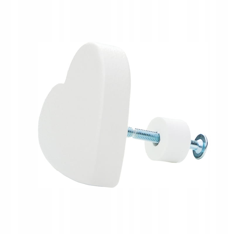 

Uchwyt Gałka do mebli Serduszko drewniane białe