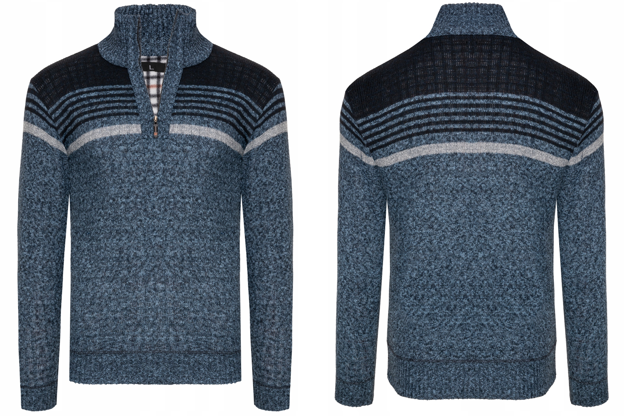 

Sweter Męski Ciepły Rozpinany Z Polarem Golf: XXL