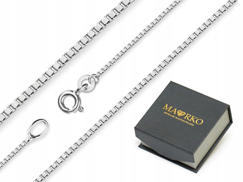 

Łańcuszek z Białego Złota pr.333 Kostka Na Prezent