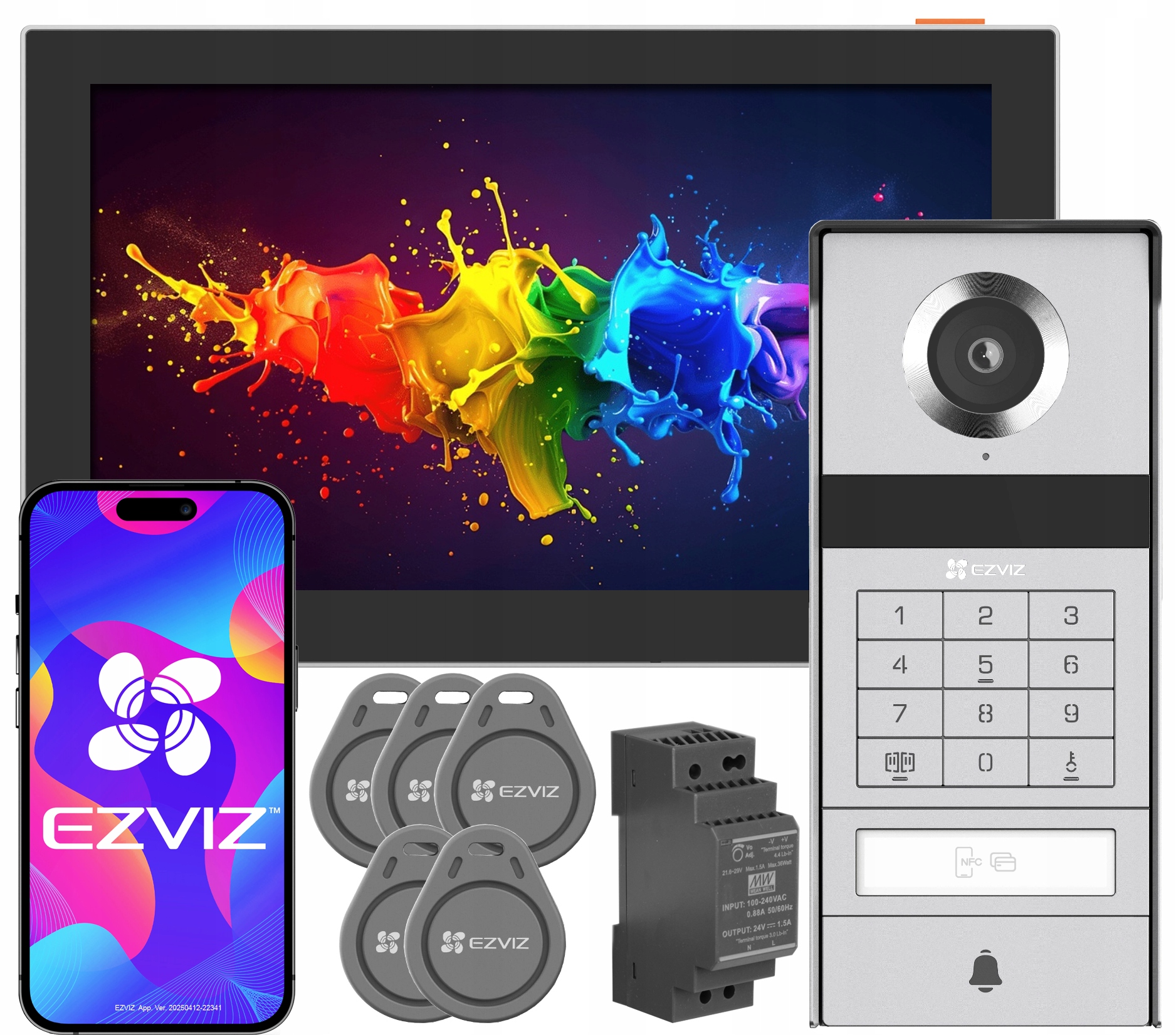 Videovrátnik Ezviz TP9 Pro 4K Šifrovač Čítačka Kľúčenky 2-žilový Aplikácia