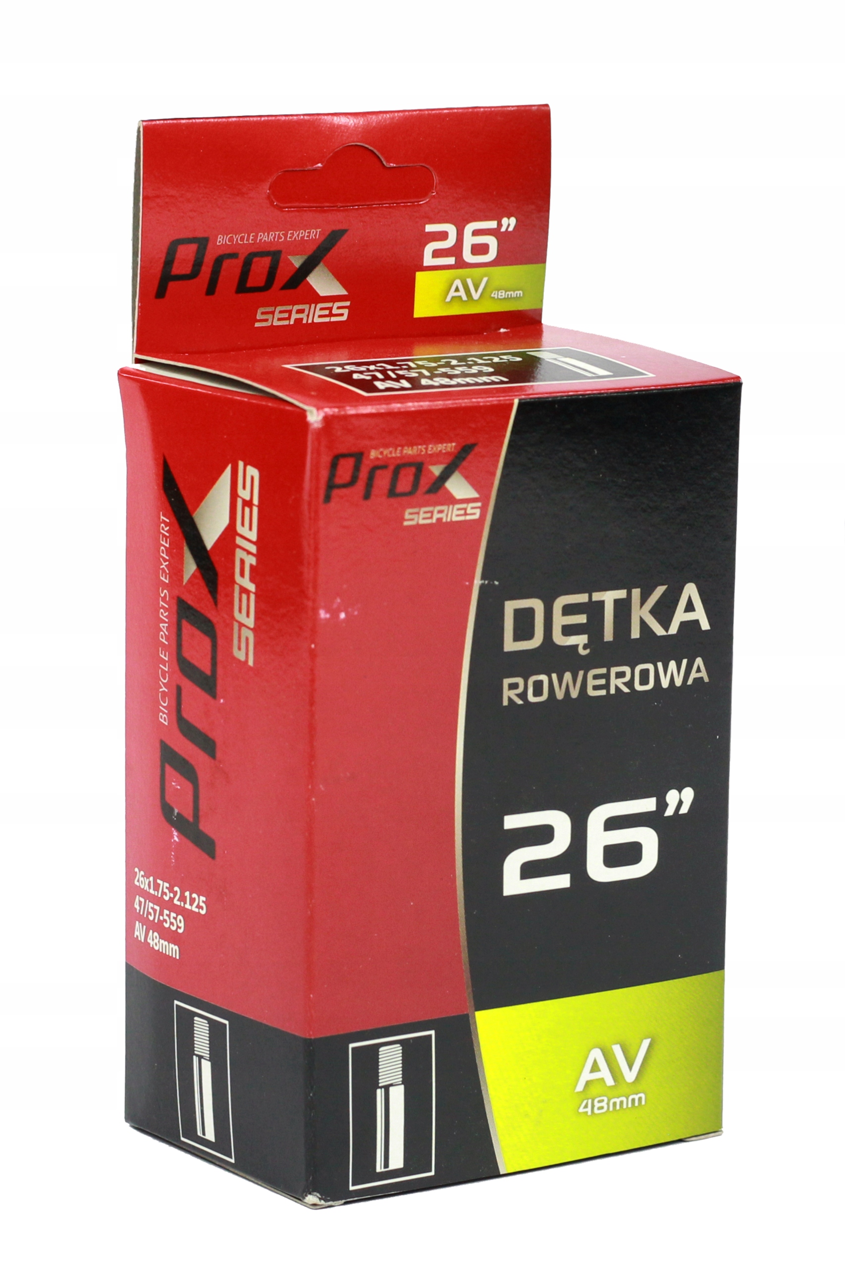 

Dętka Rowerowa 26x1,75 do 2,125 Av 48mm ProX