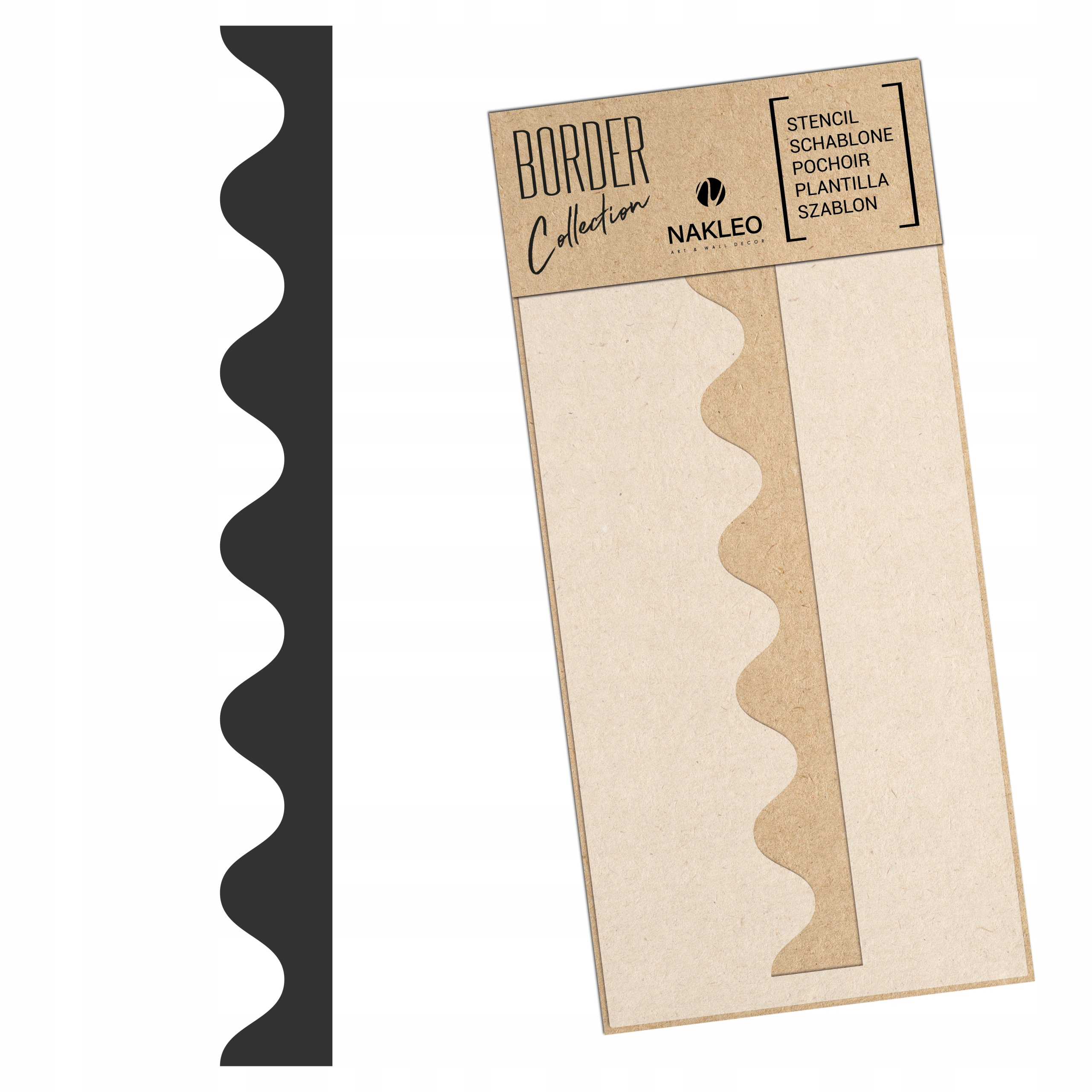 Malířská šablona Bordiura Opakovaně Použitelný 45x95 cm Vlna Půlkruhu