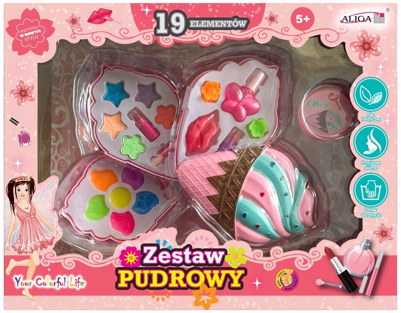 Paletka stínů Rtěnky Štětce Lak Kreativní Dětská sada Makeup Set