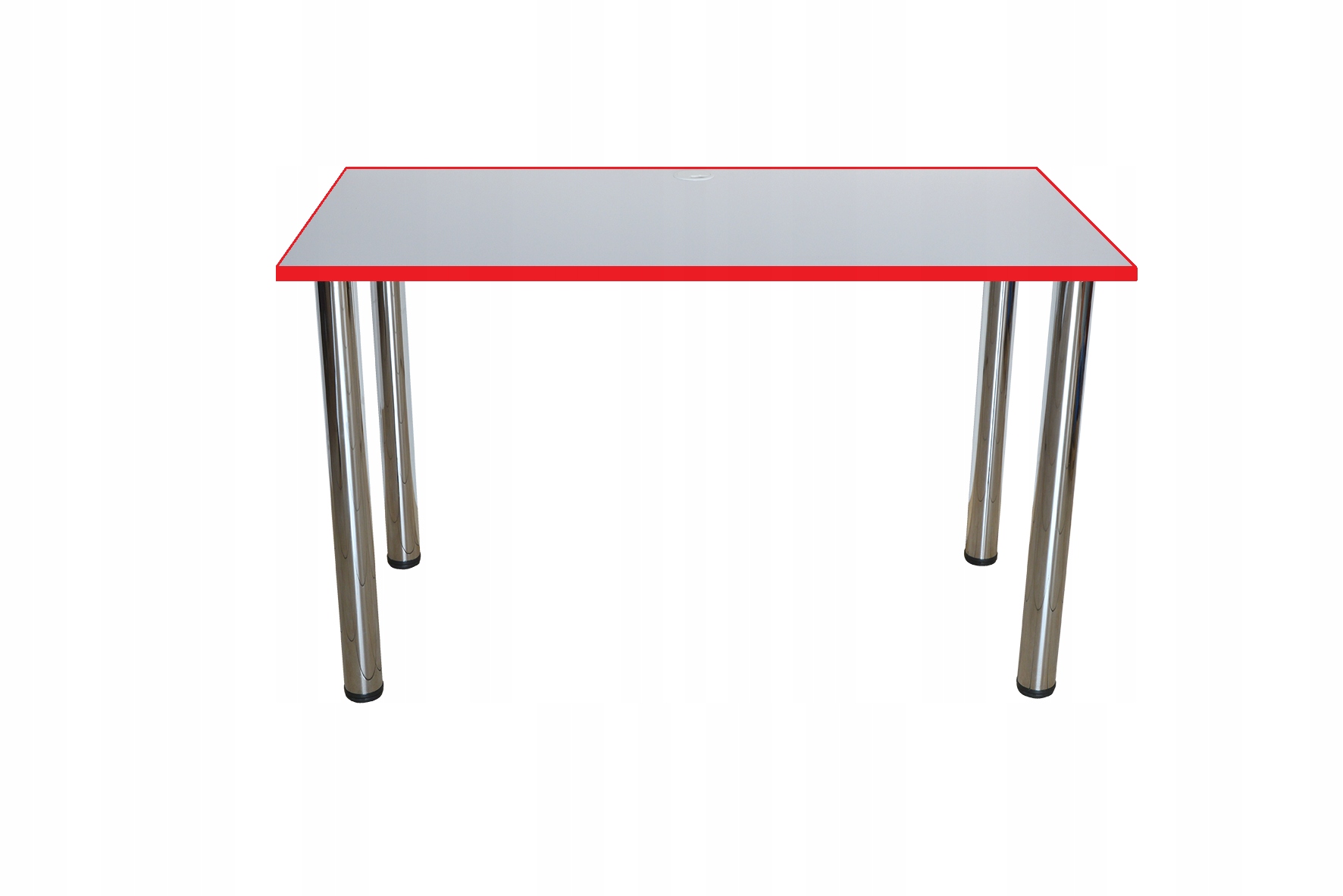 Biurko Komputerowe Basic Białe Czerwona Krawędź Marka inna