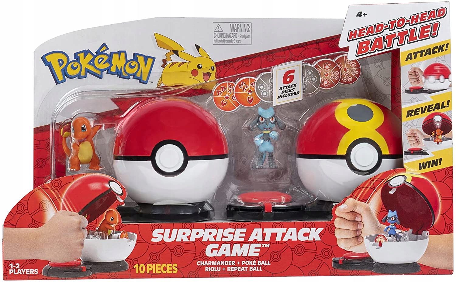 Pokemon Gra Surprise Atak Figurki Charmander Riolu