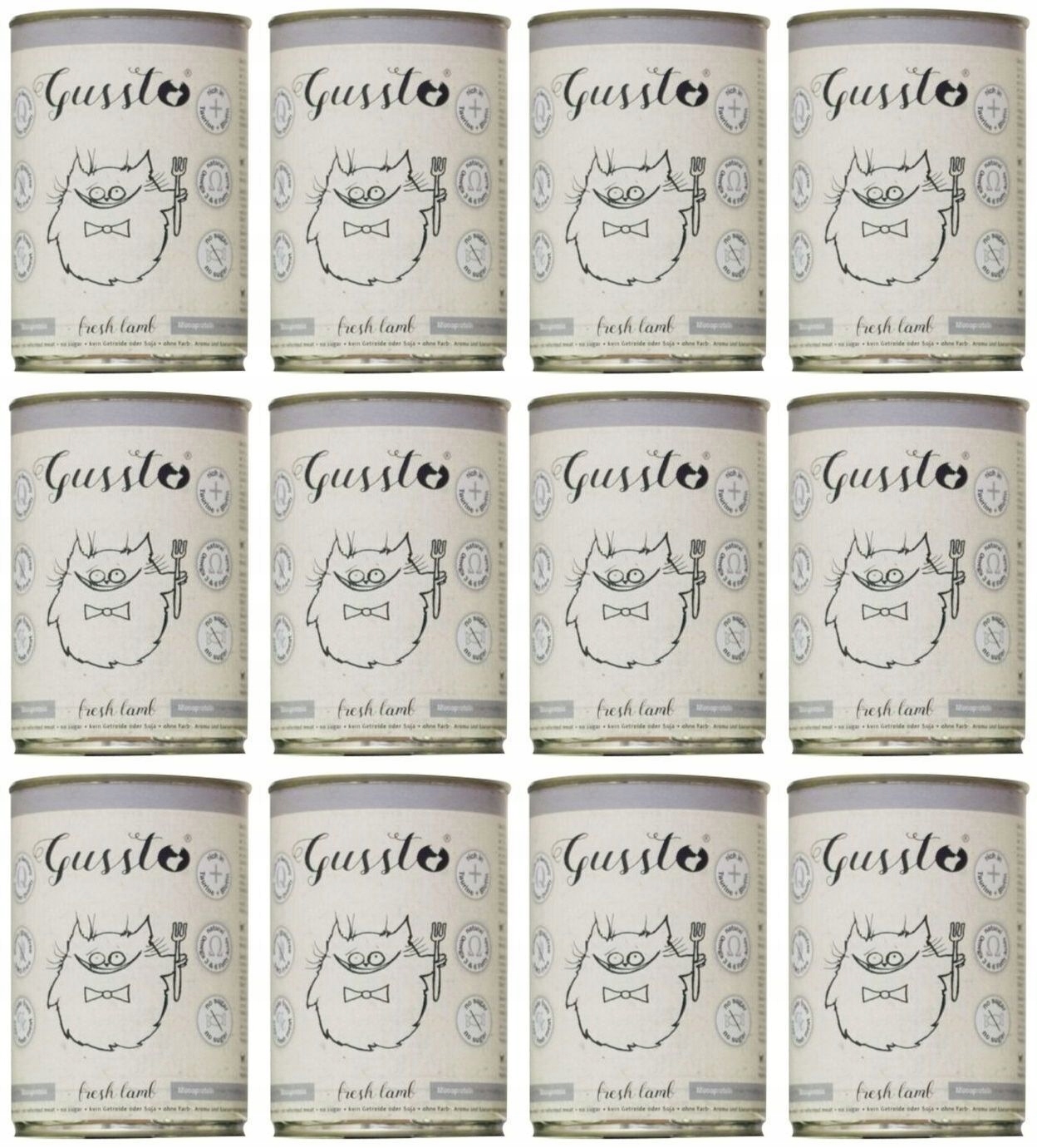 Levně Gussto Cat Fresh Lamb 12 x 400 g Kapsičky pro kočky s čerstvým jehněčím masem 12 x 400 g