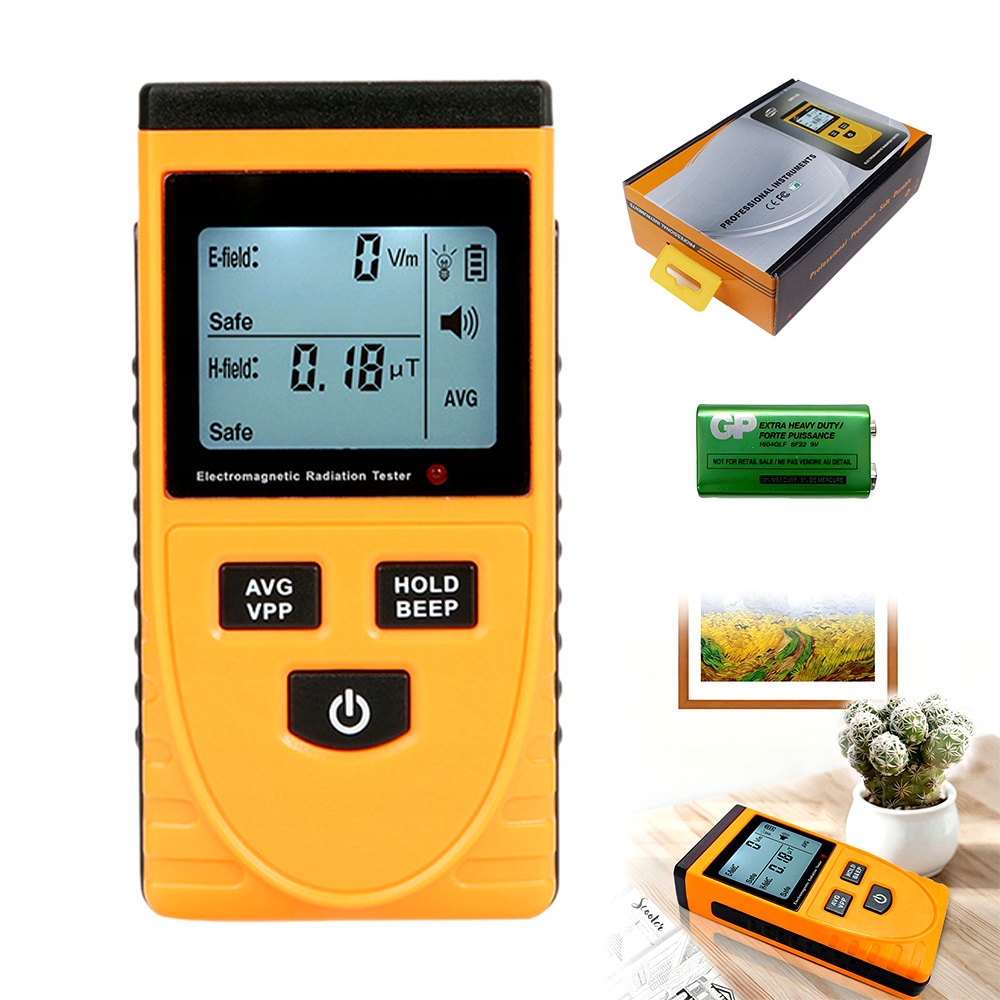 Měřič Elektromagnetického Pole Tester Vln Záření 0.01uT-99.99uT