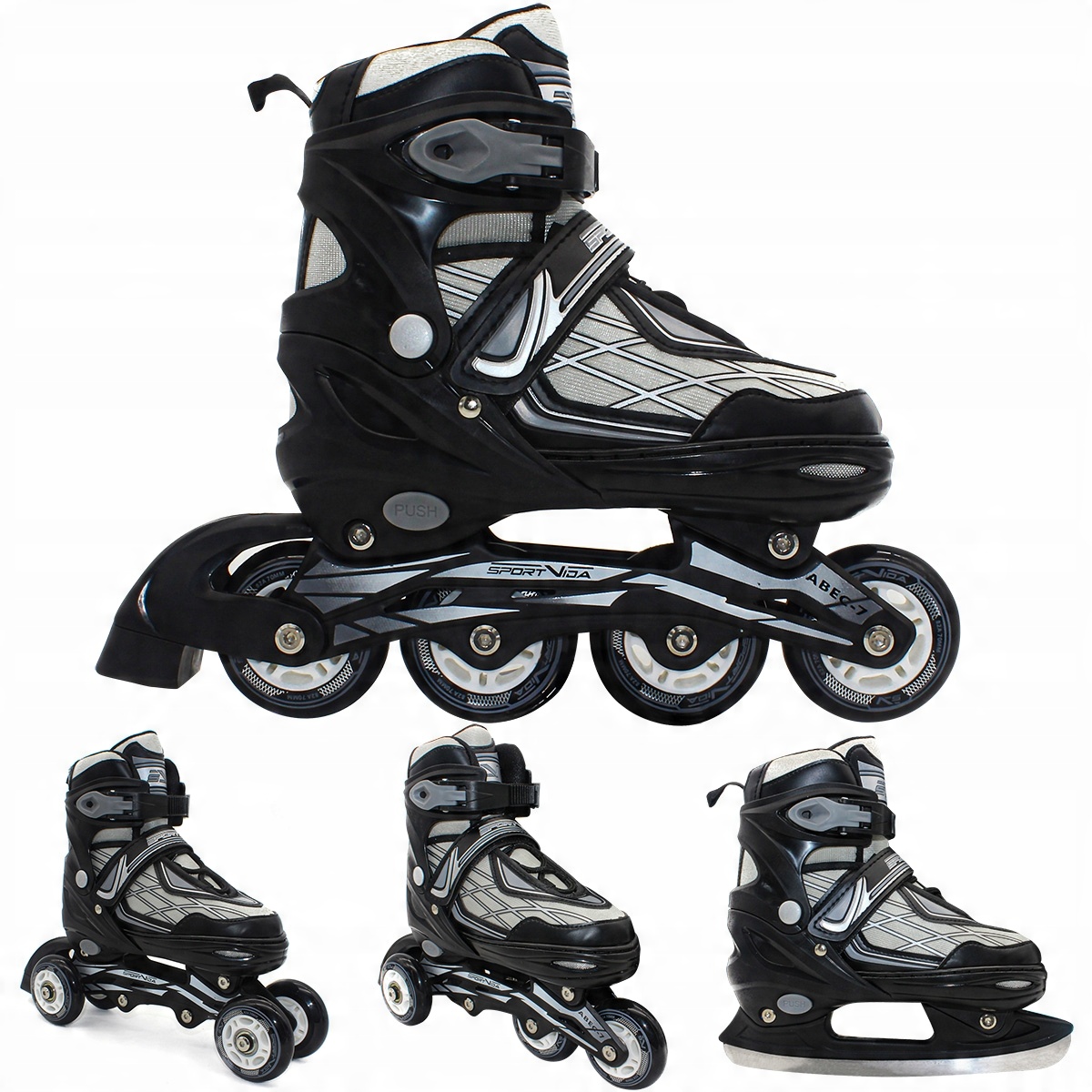 

Łyżworolki Rolki Regulowane Łyżwy 4w1 35-38 Abec7