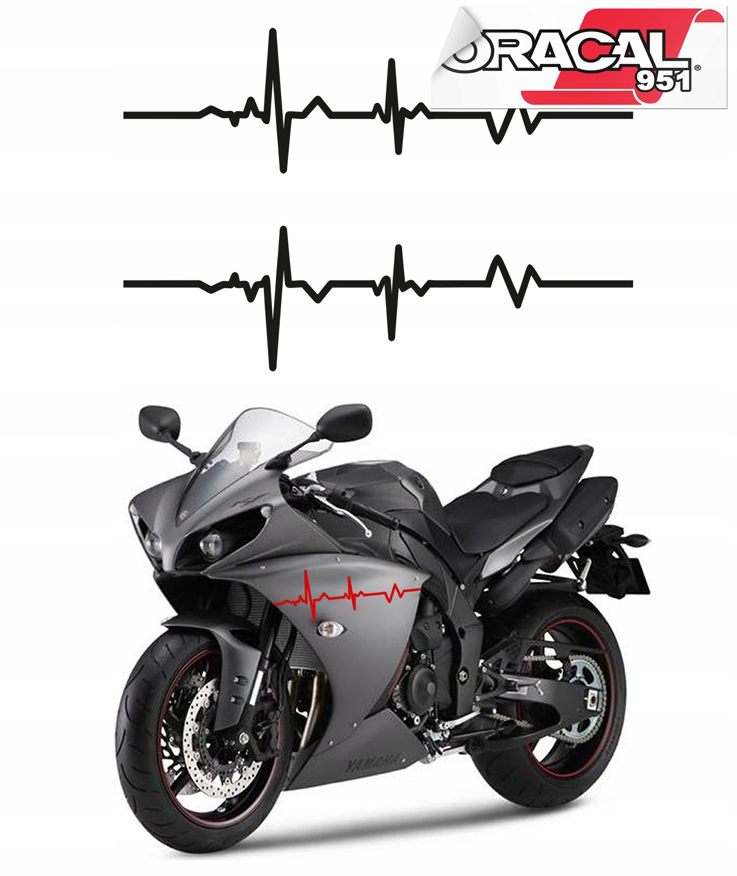 Наклейка на двигатель обтекатель Life line PULS 56X16CM