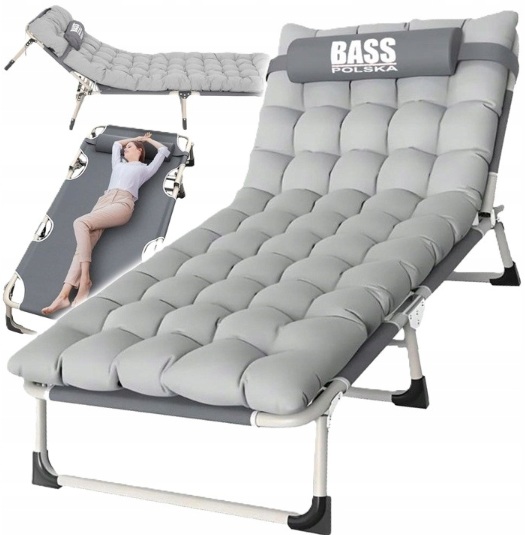 Łóżko Polowe Turystyczne Składane Łóżko Z Materacem Z Regulacją Bass Pl