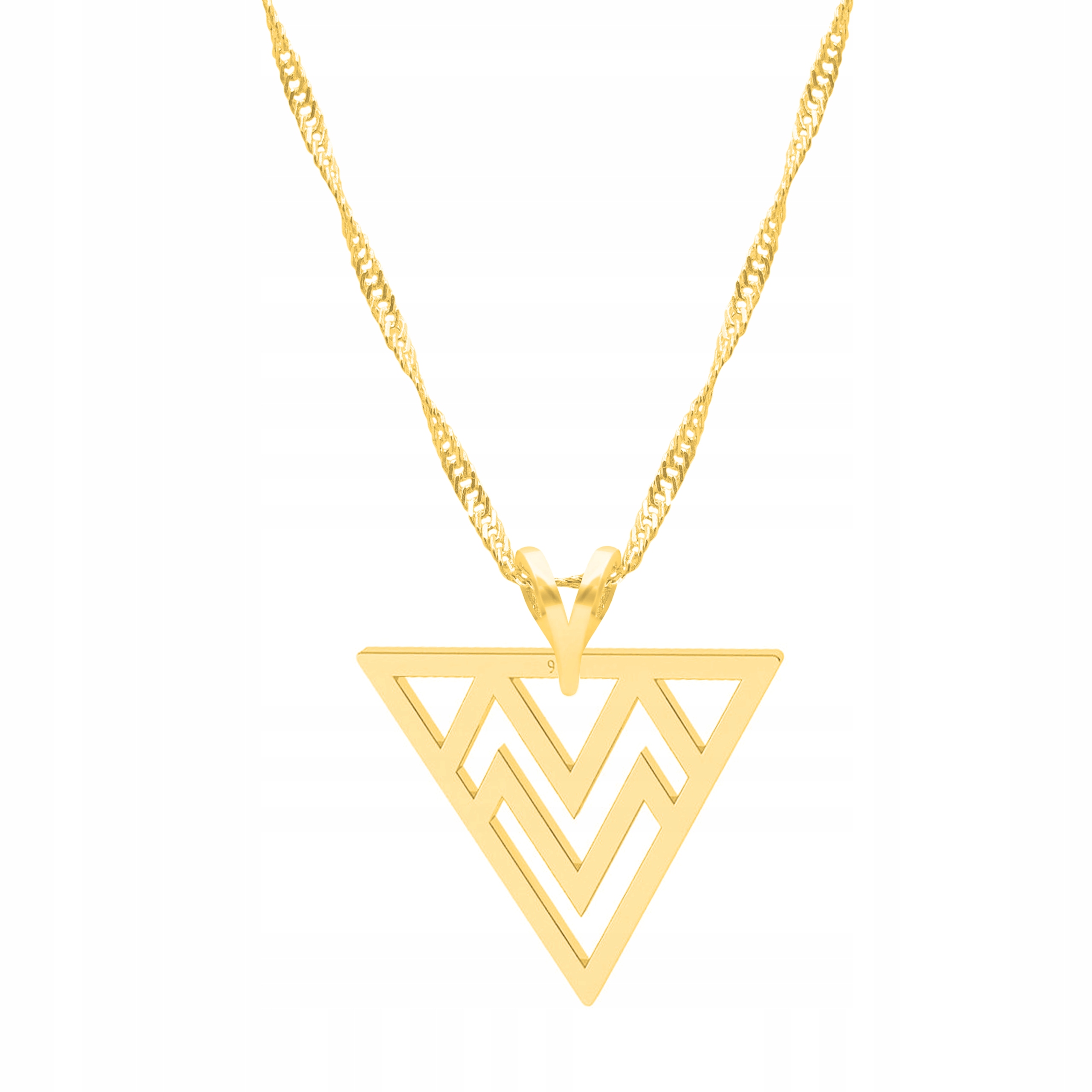 Řetízek zlatý náhrdelník 925 Trojúhelník Trojúhelníky