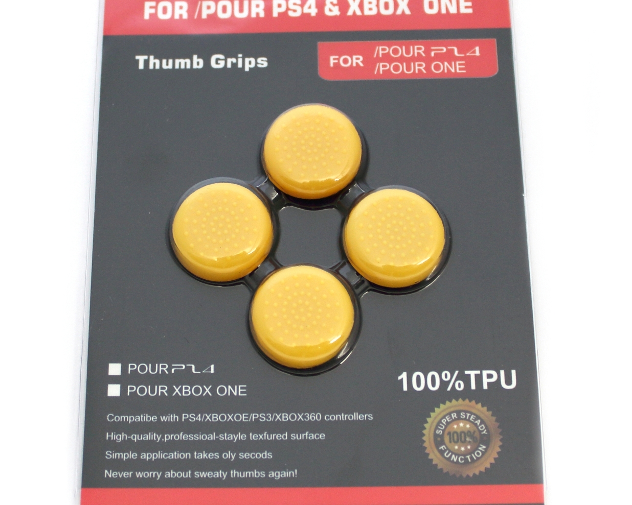 IRIS 4x nakładka z TPU gripy na gałki analogi pada PS5 PS4 Xbox 360 źółty