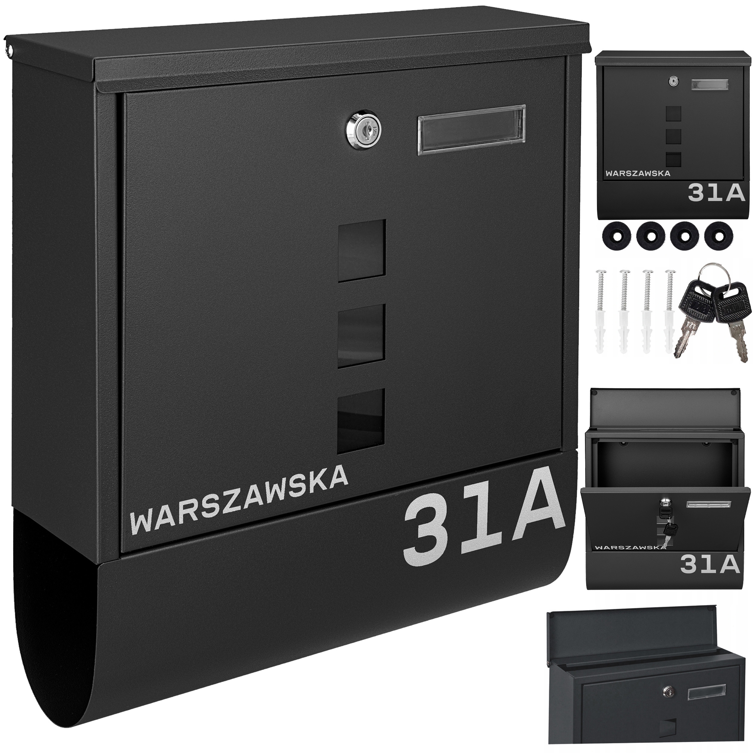 Černá Poštovní Schránka Na Dopisy Vzor S Číslem