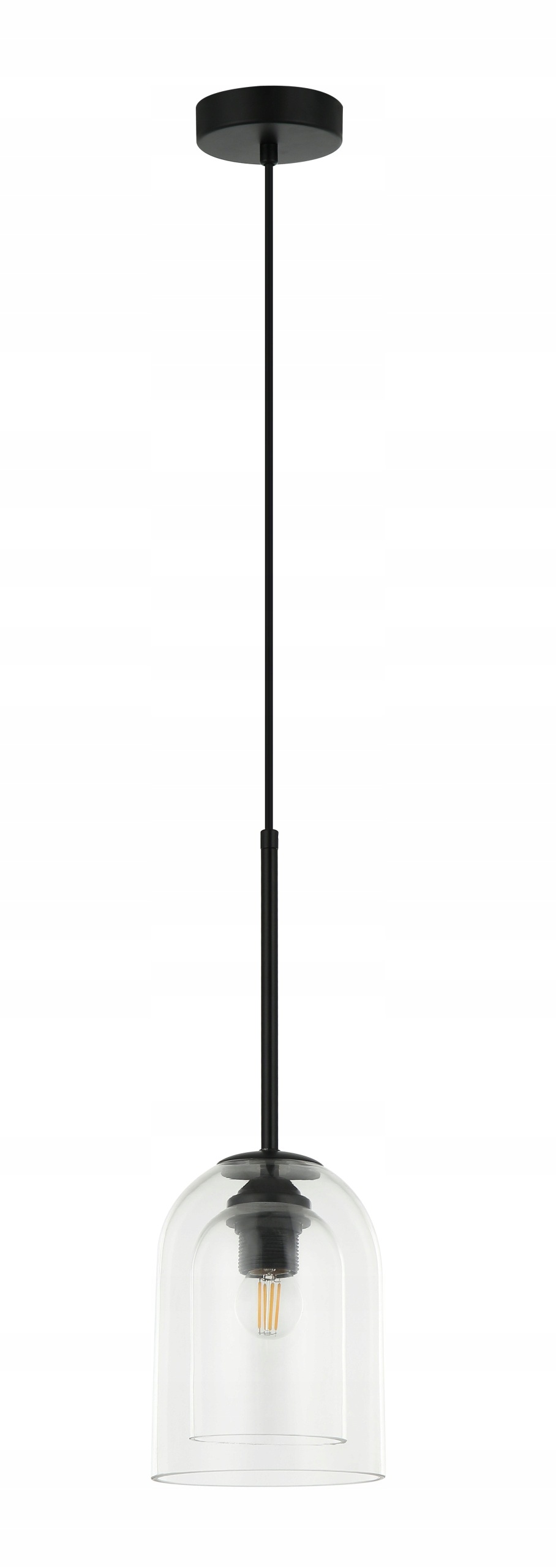 Závěsná lampa art deco černá skleněná 1xE27 8W Elaris Light Prestige