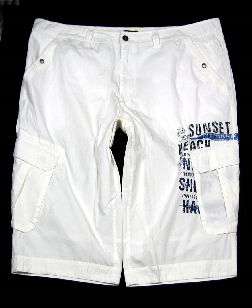 

Bawełniane bojówki szorty z nadrukiem 60/62 Nowe