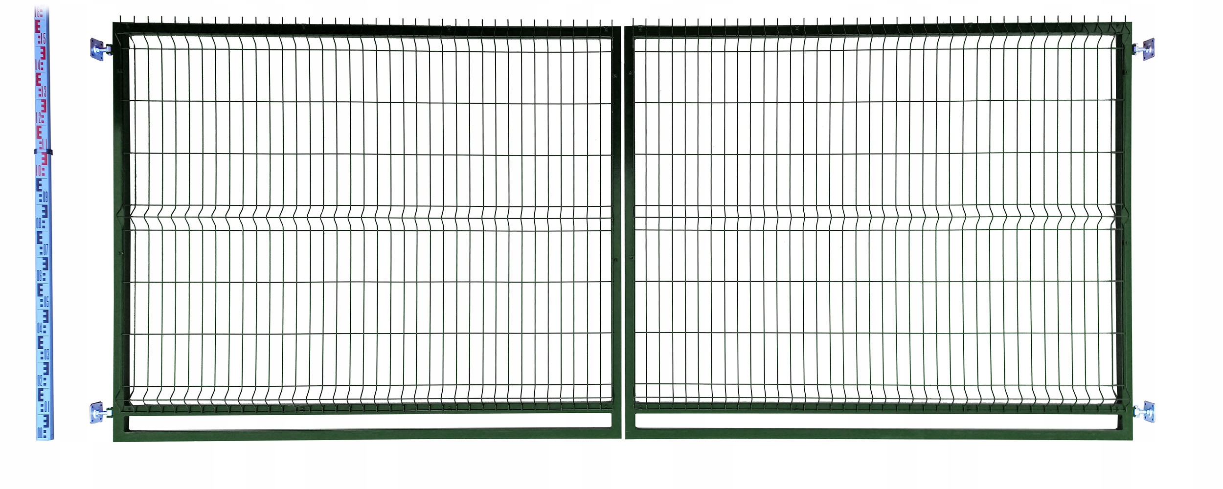 Brána Pletivové 160cm zelená Panelová RAL6005 dvoukřídlá 163cm