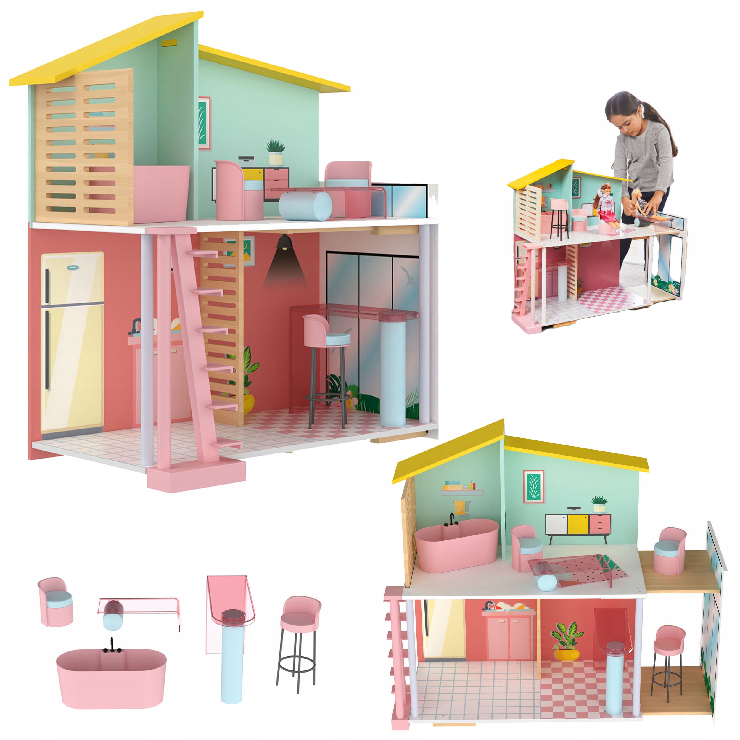 

Stella Fashion domek lalek schody wysuwany taras