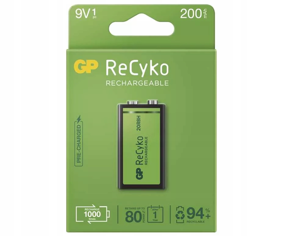

Akumulator Gp Recyko+ New 6F22/9V 200mAh 8,4V NiMH