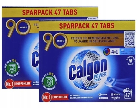 Odkamieniacz w tabletkach do pralek Calgon Power Tabs 4in1 2 x 47szt
