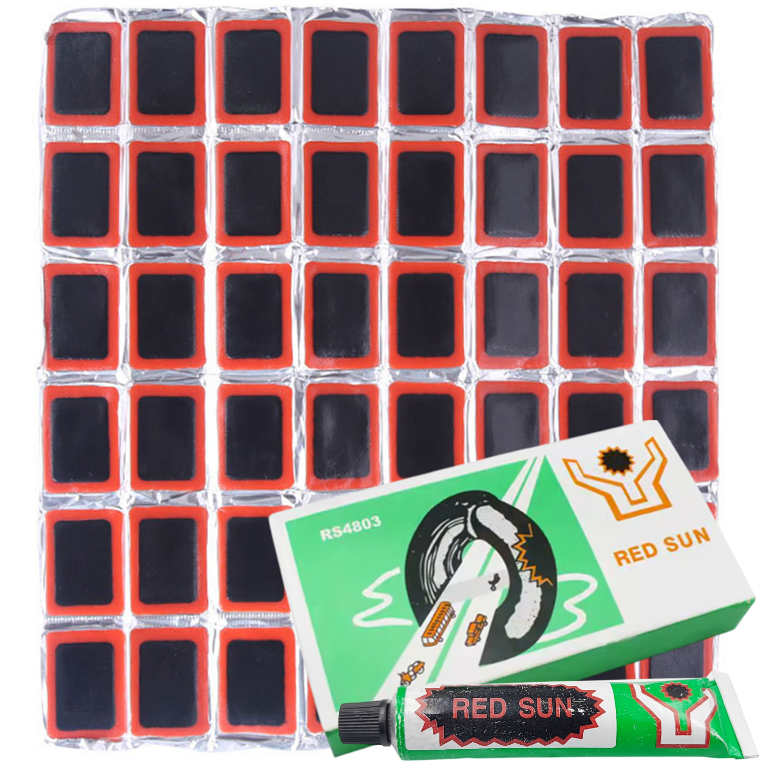 Zestaw 24SZT Łatek Do Dętek Rowerowych Z Klejem 30ML Naprawczy Na Zimno