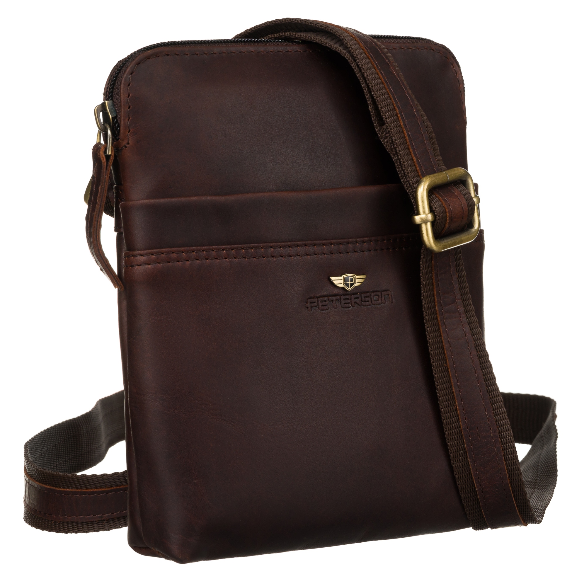 Pánská kožená taška přes rameno Peterson z přírodní kůže je elegantní