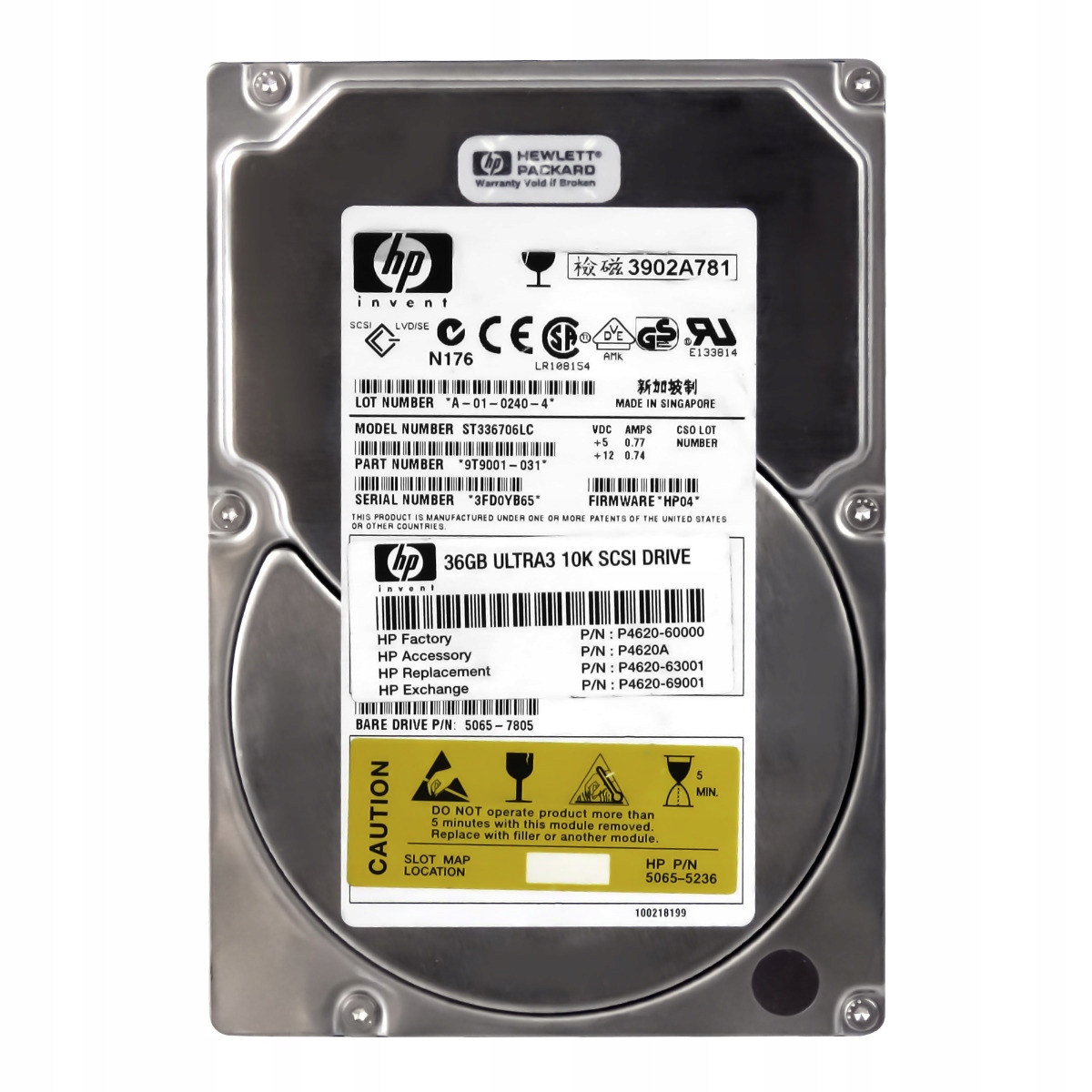 Hp P4620A P4620-60000 36GB 10K Scsi U160 3.5'' ST336706LC