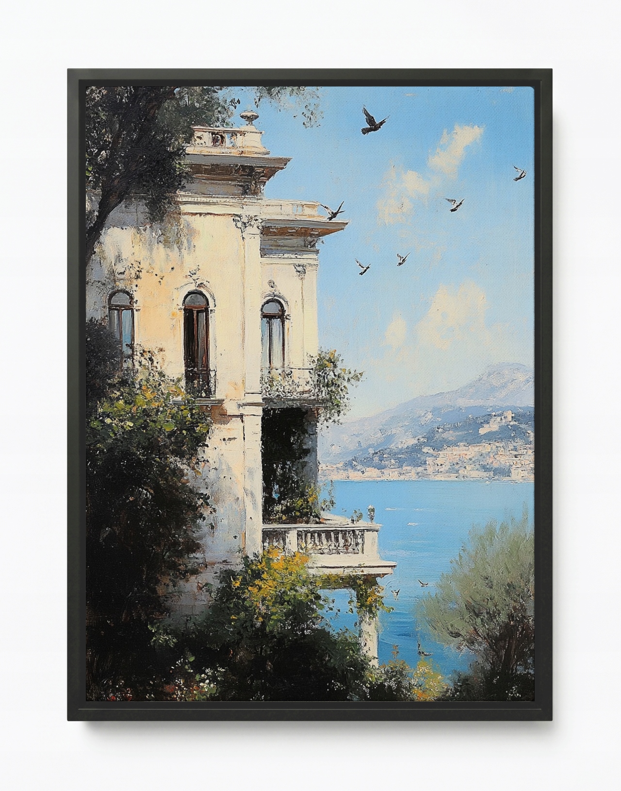 Obraz Rám Americký Box Architektura Itálie Amalfi Vila Moře Terasa 60x80