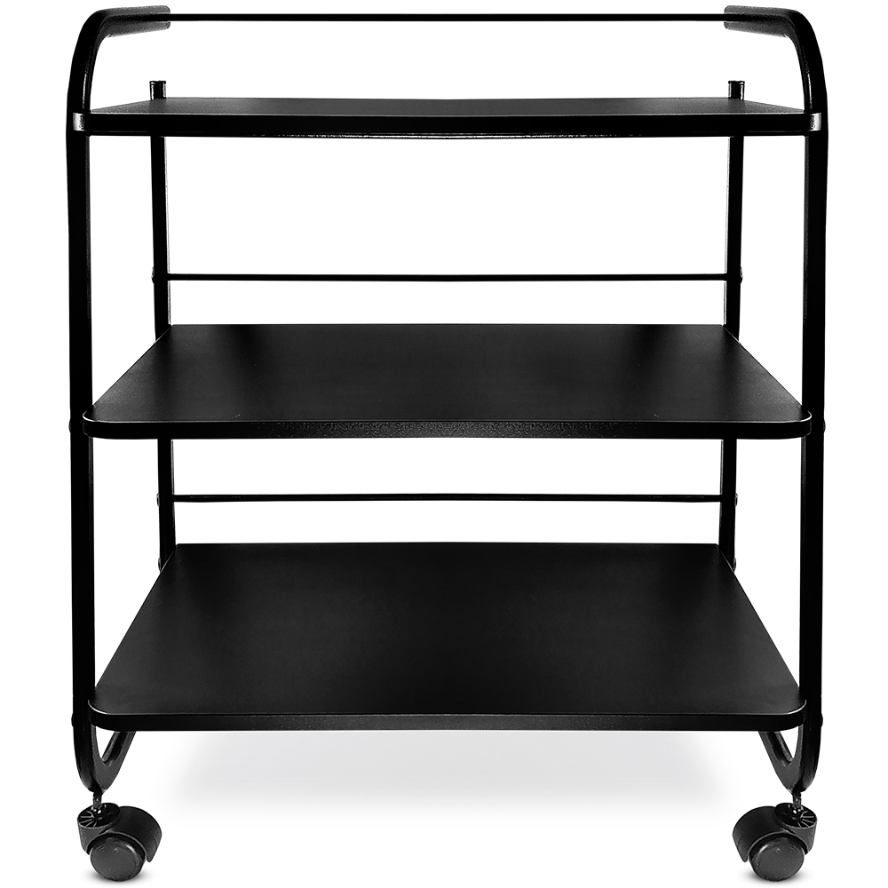 STOLIK KOSMETYCZNY POMOCNIK TRZY PÓŁKI KÓŁKA CZARNY Marka Multico