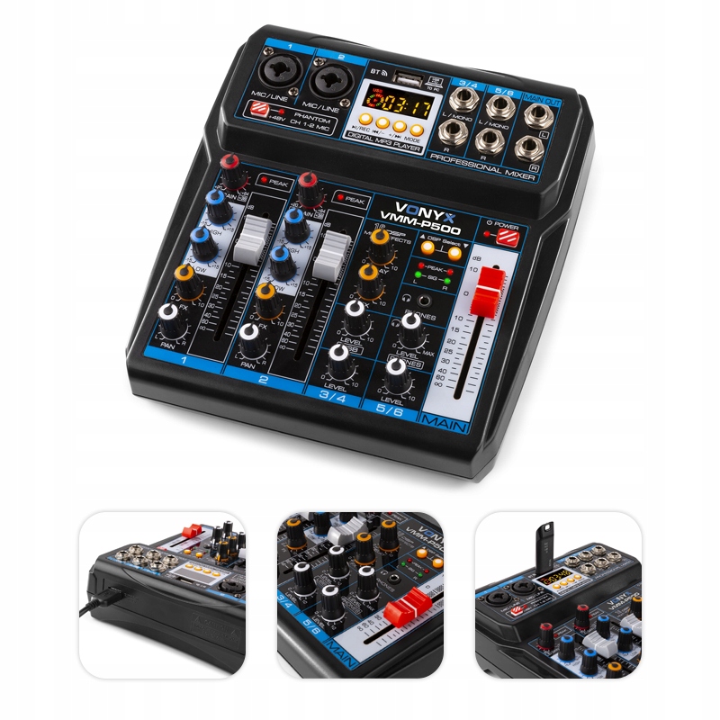 

Mikser 4-kanałowy Dsp Usb MP3 Bt Vonyx Dj