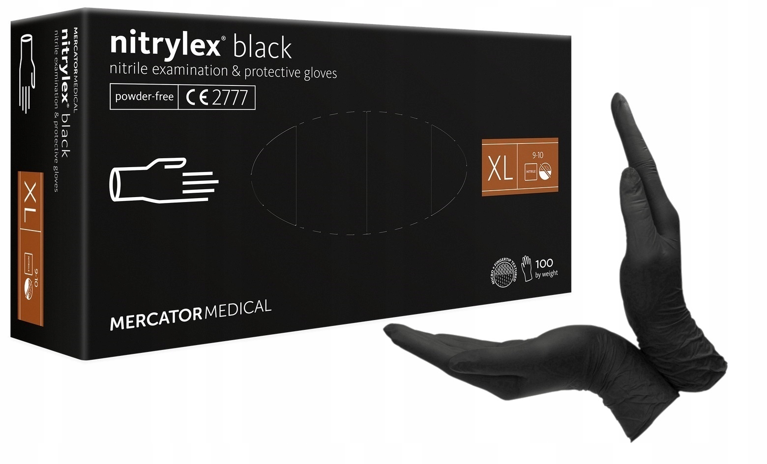 

Rękawiczki Nitrylowe Czarne XL 100szt