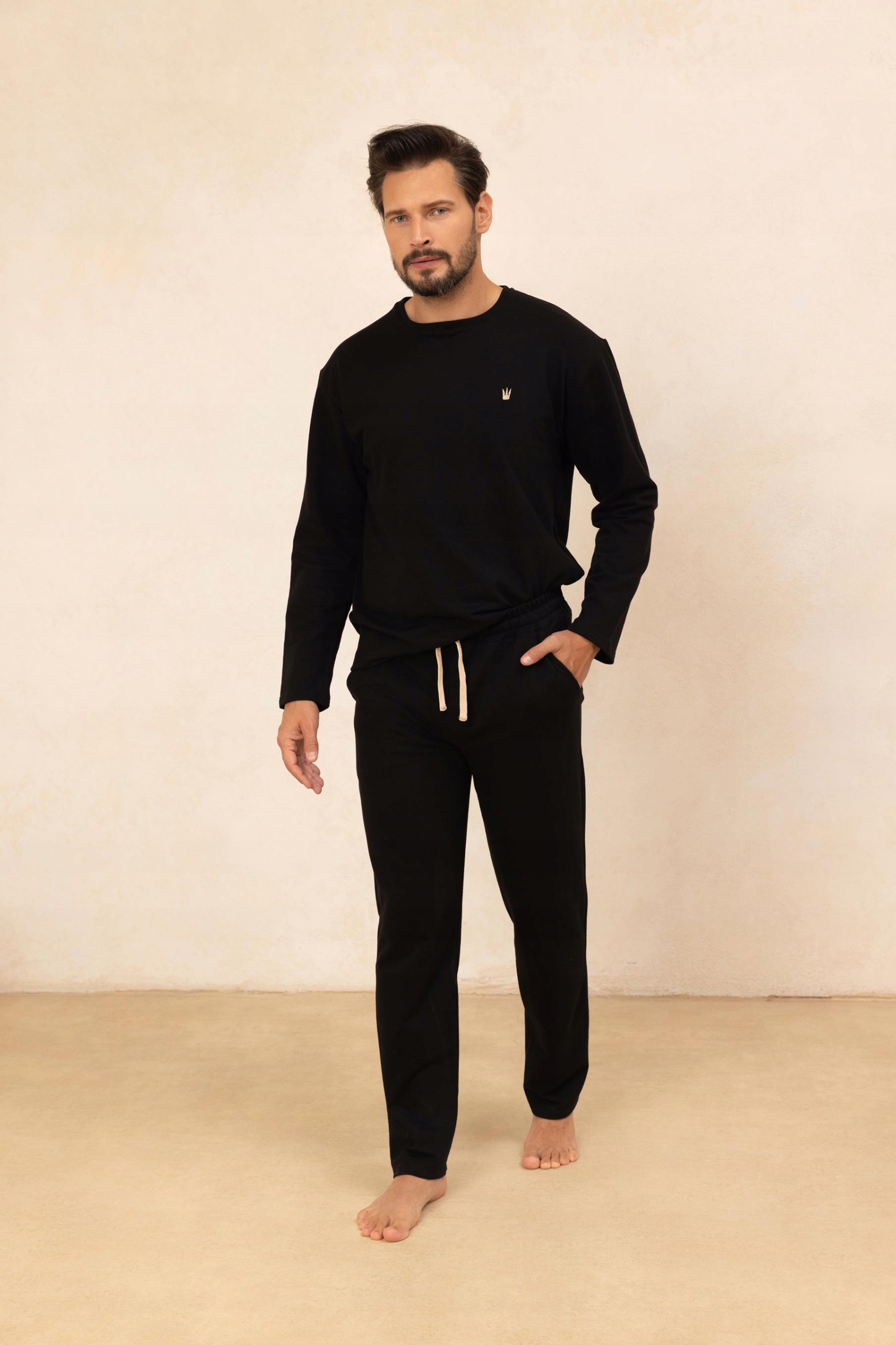 Teplé pánské pyžamo Regina 497 L černé