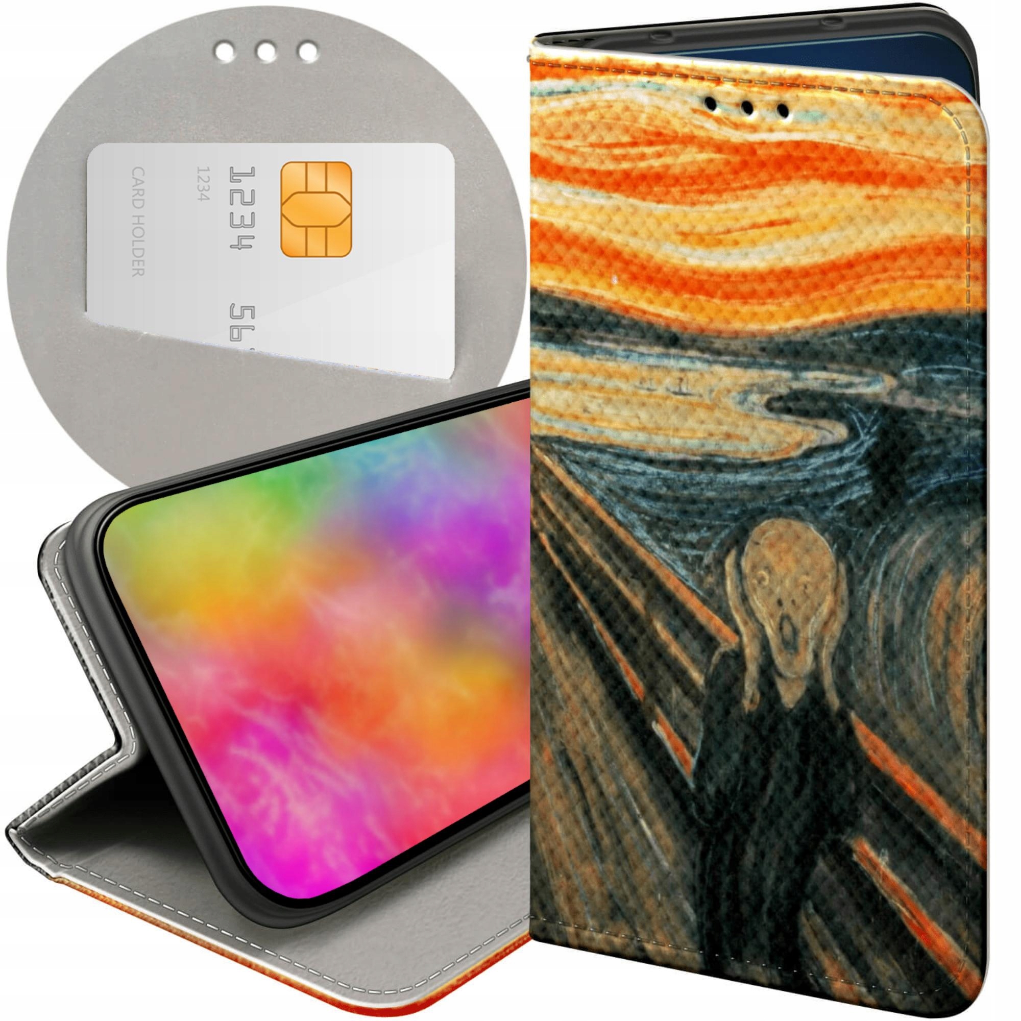 Etui Z Klapką Do Oppo A40 Edvard Munch Krzyk Malarstwo Futerał Case