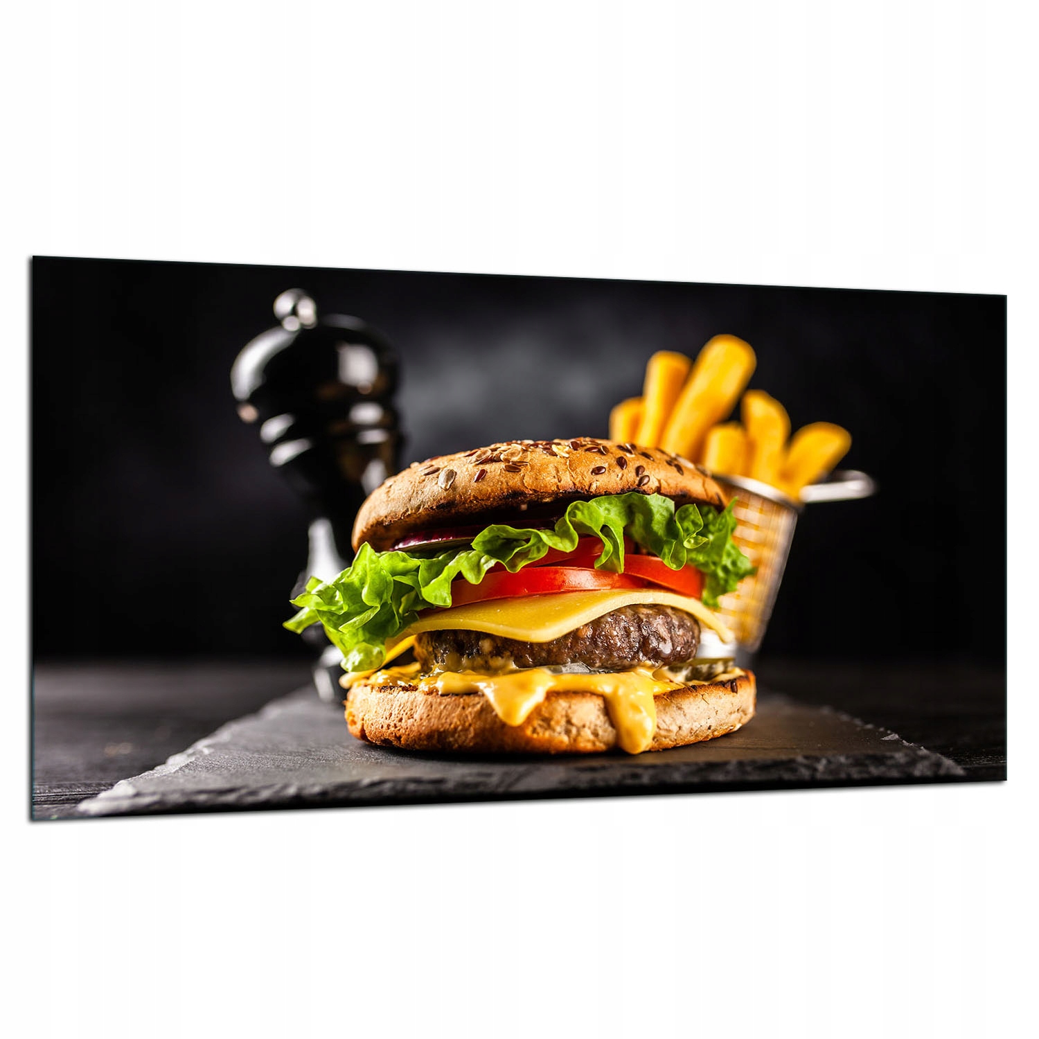 7v1 Skleněná Ochranná Deska Na Sporák 90X52 Hamburger