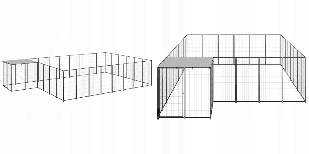 Levně Černá, Kotec pro psa, ocelová, 73 m², 15