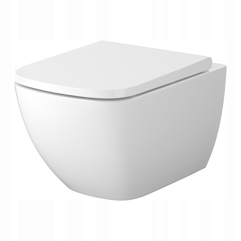 Závěsná vířivá Wc mísa Cersanit Zen Pro Square s pomalým sklápěním Slim