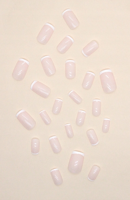 Paznokcie PRESS ON NAILS TIPSY 24 french cieńki Kolor Biel Odcienie brązu i beżu Odcienie czerwieni i różu