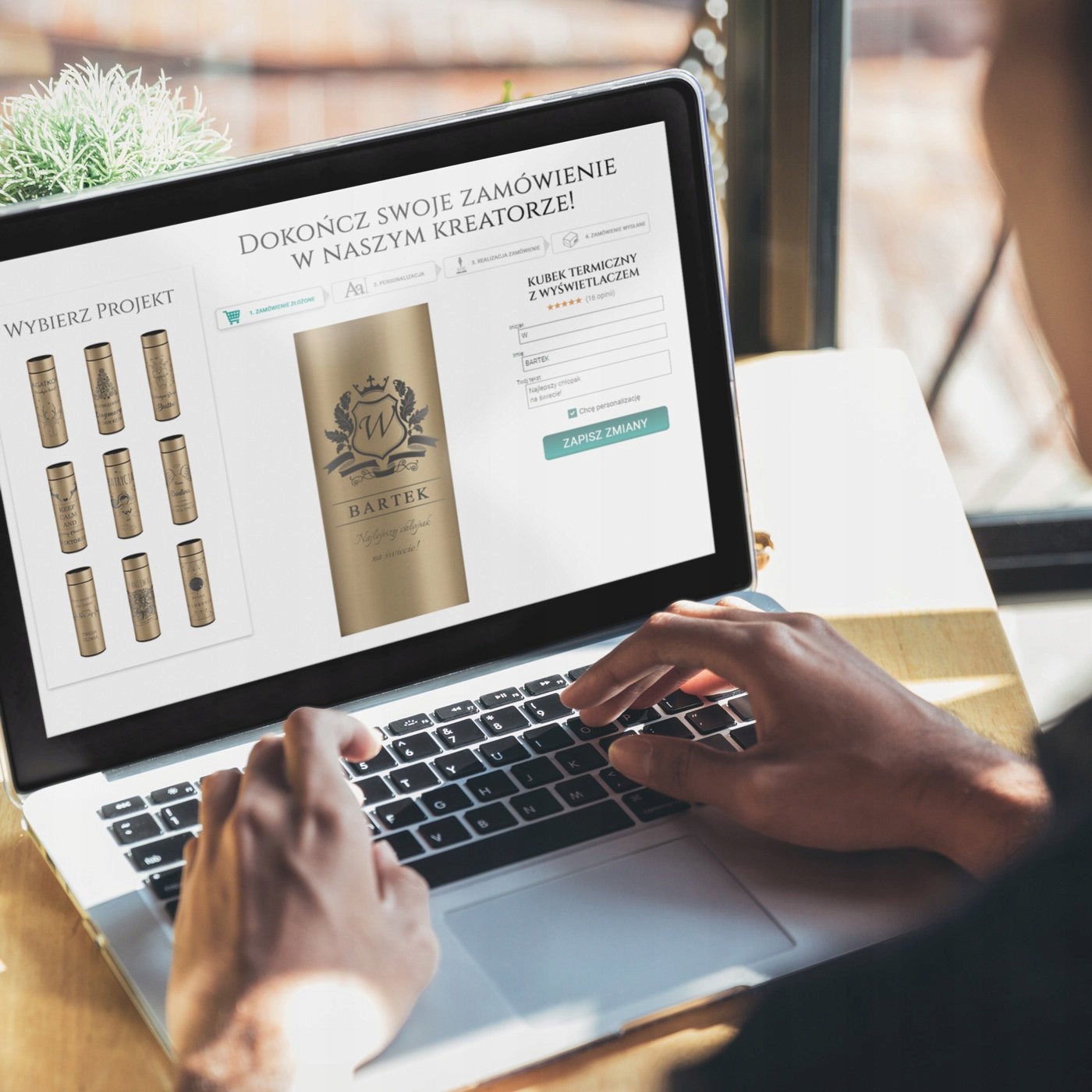 Kubek Termiczny z Grawerem Termos do Kawy Herbaty LED na Prezent Marka Murrano