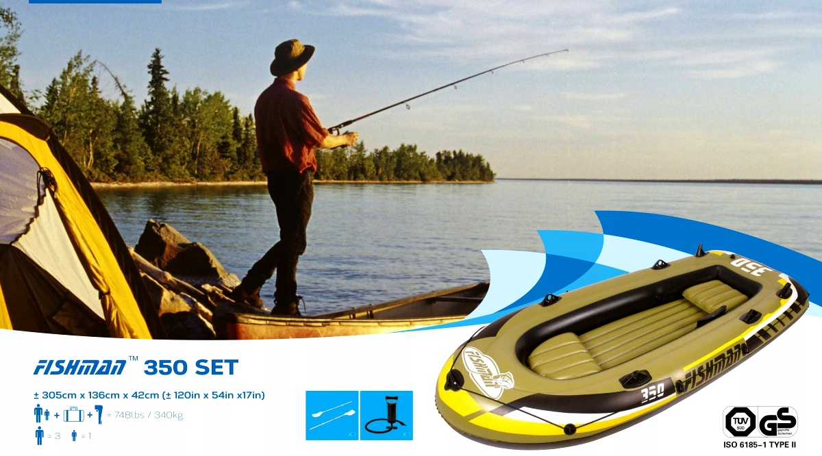 Ponton Wędkarski 2 osoby FISHMAN 200 SET ZESTAW Liczba osób 2
