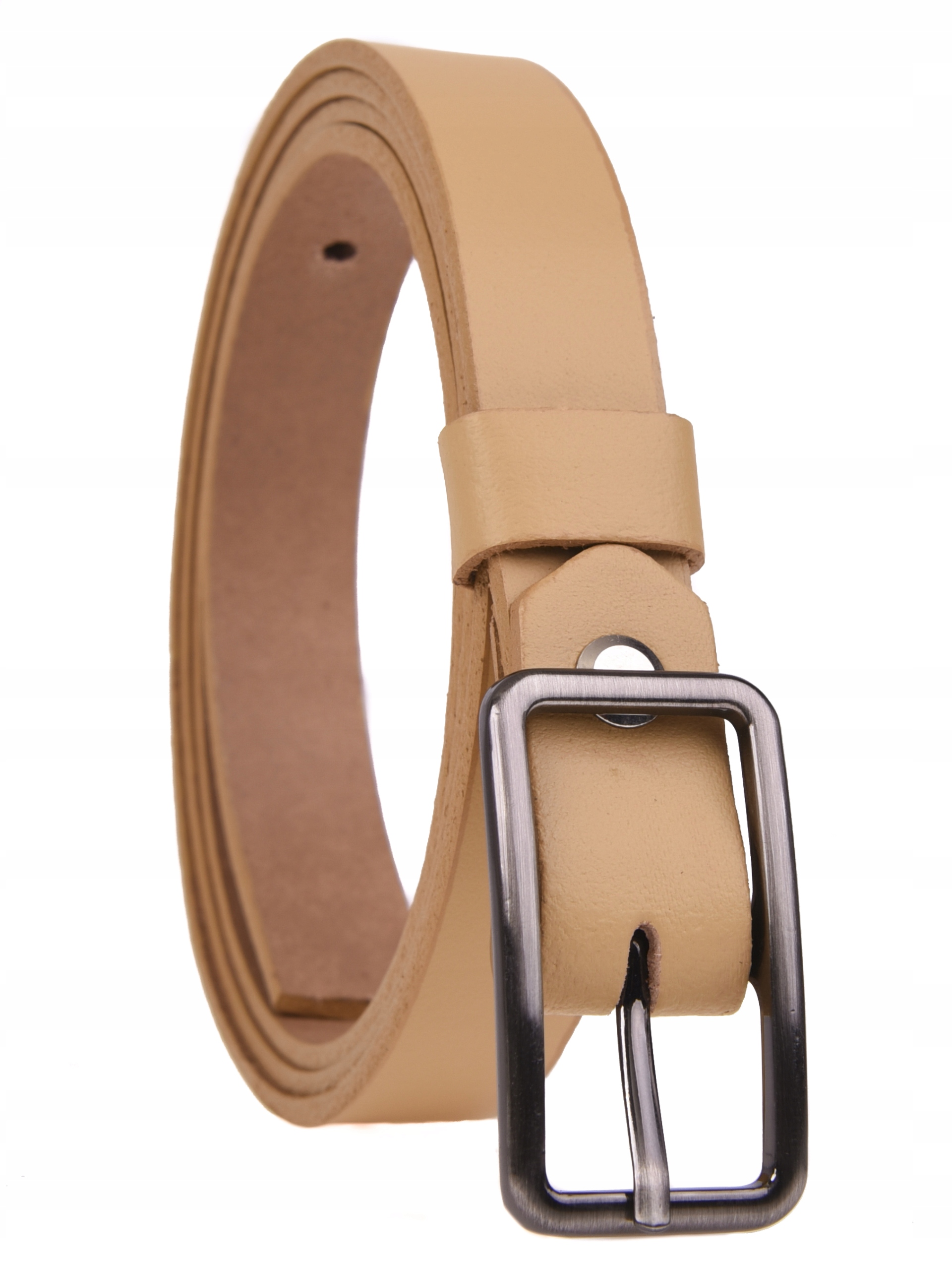 

Skórzany Pasek damski 2cm Cielisty