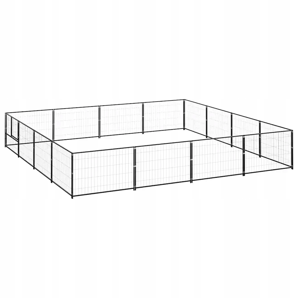 Levně Psí kotec černý 16 m² ocel