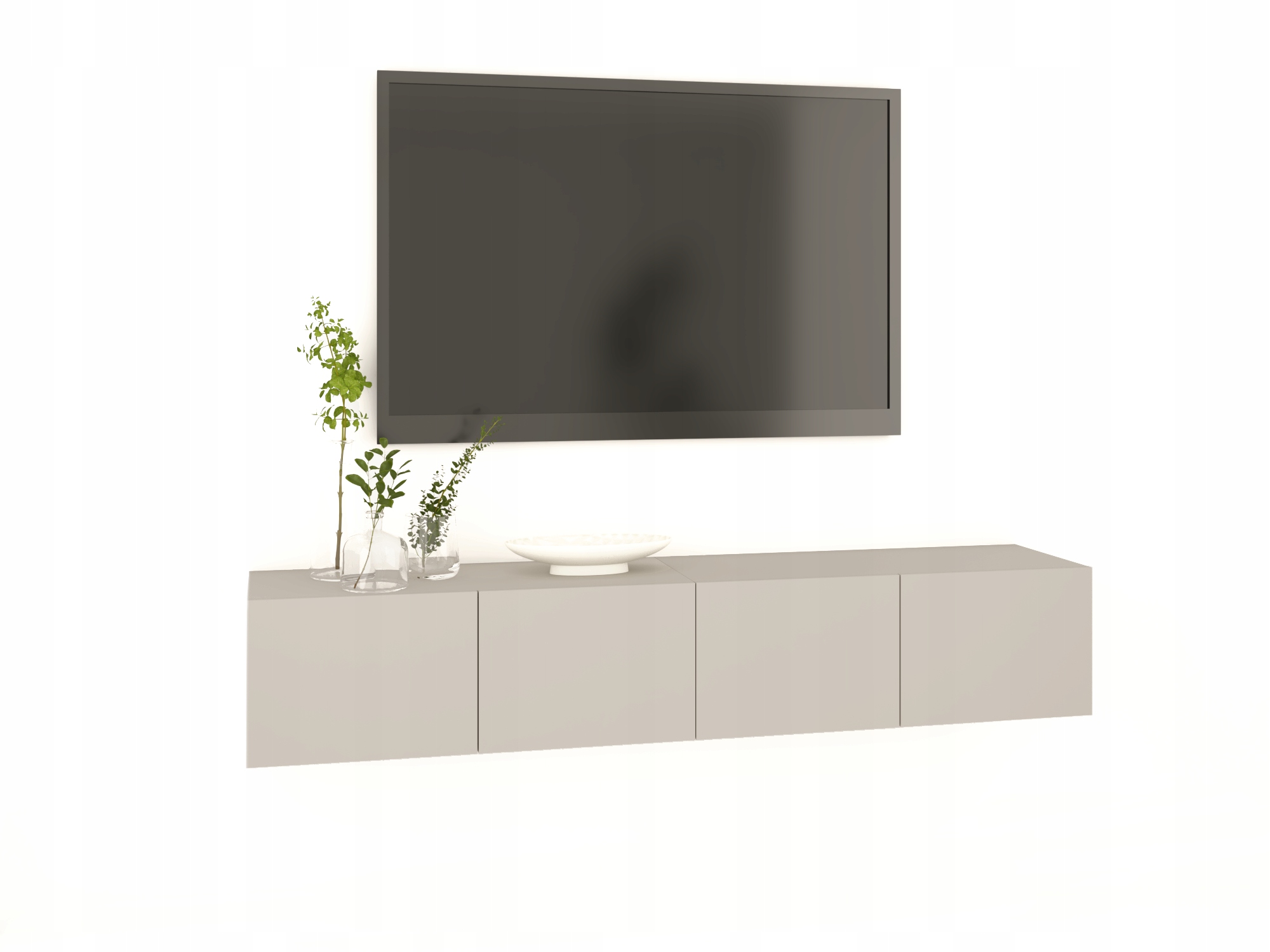 Szafka RTV wisząca 200 cm stolik POD TELEWIZOR Komoda Loft Półka KASZMIR